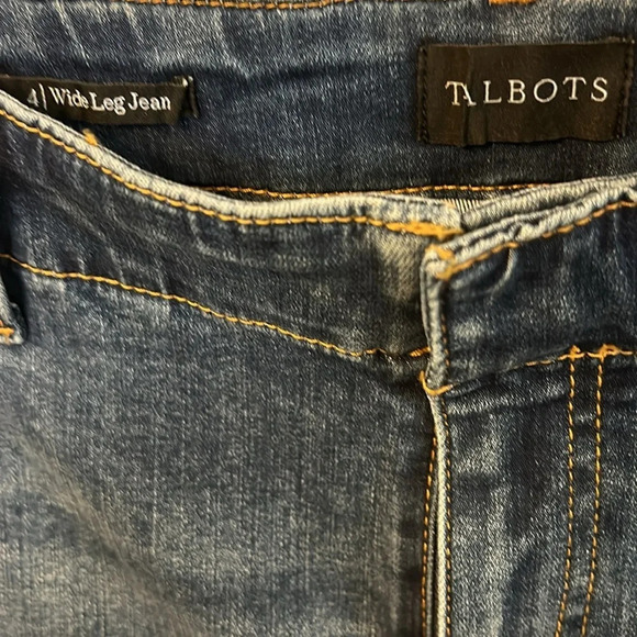 Talbots Women’s (4) Wide Leg Jeans High Waist Marina Wash Sailor Buttons NWT - Picture 5 of 8
